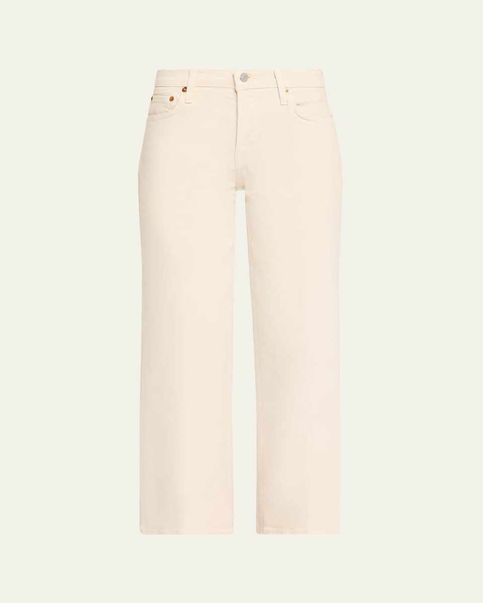 Mid-Rise Wide-Leg Crop Jeans